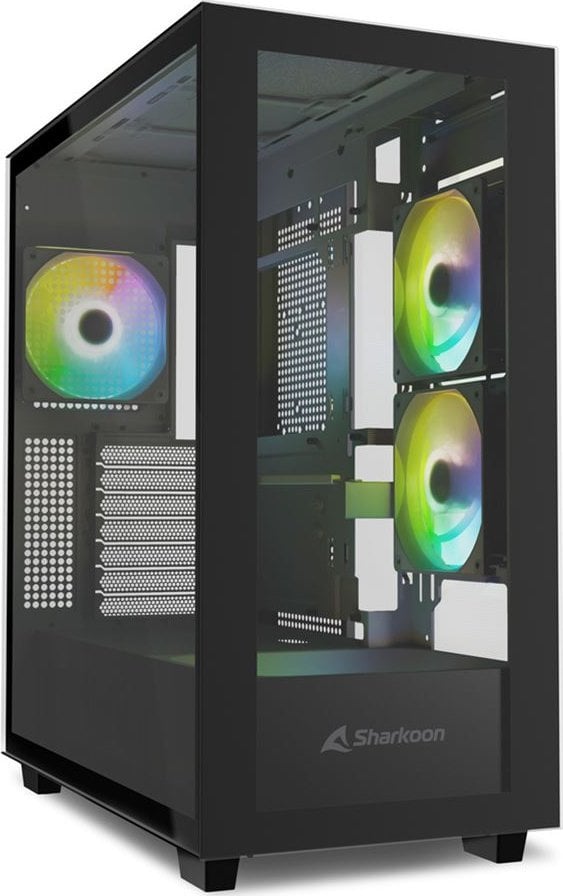 Куќиште за компјутер Sharkoon Rebel C60 ARGB, Црна, Full Tower
