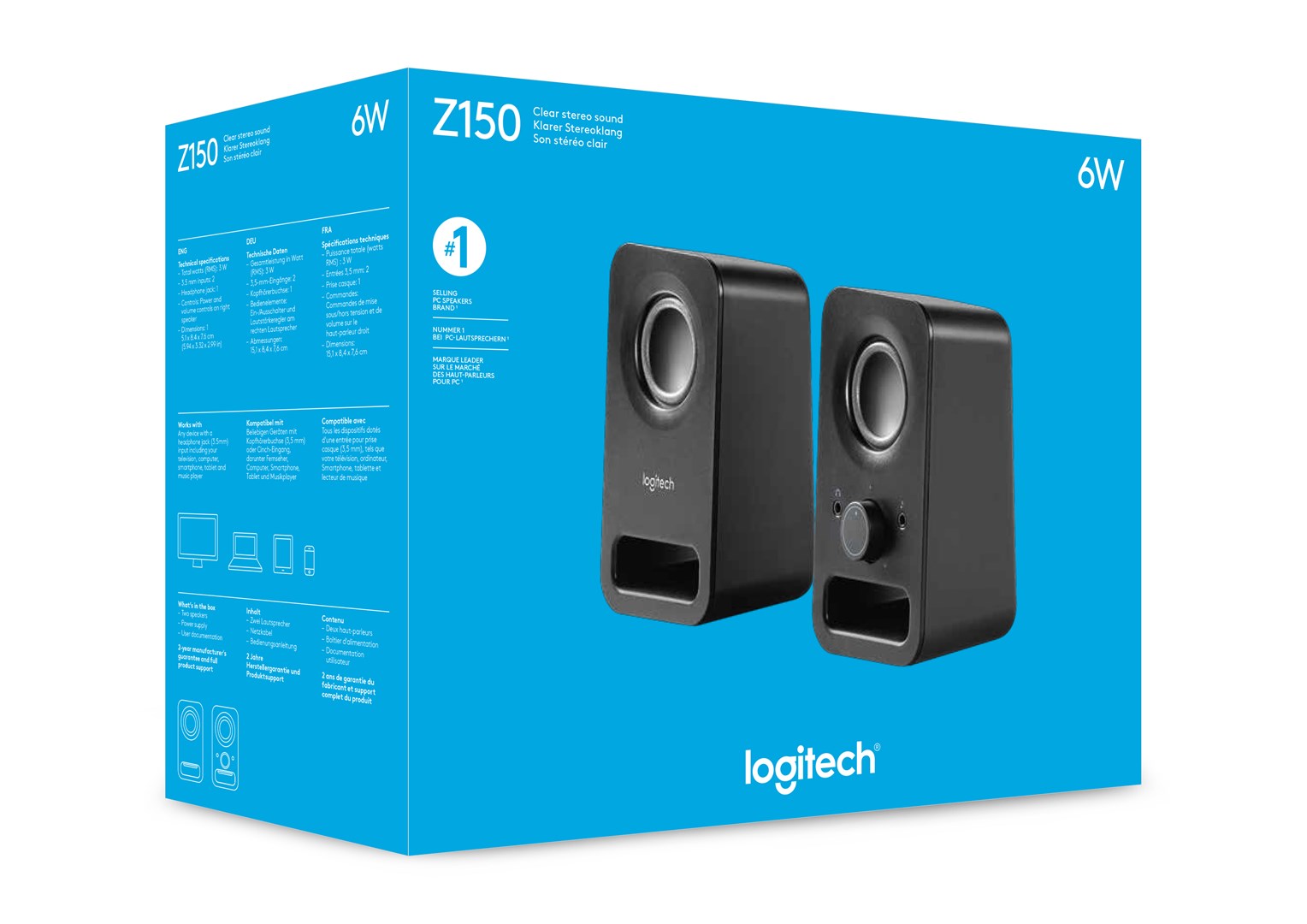 Мултимедијални звучници Logitech Z150, црни
