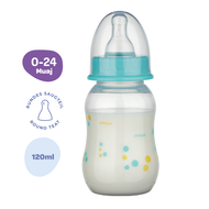 Shishe PP me qafë standarde Baby Nova (0-24 muaj), 130ml, e kaltër Shishe PP me qafë standarde Baby Nova (0-24 muaj), 130ml, e kaltër