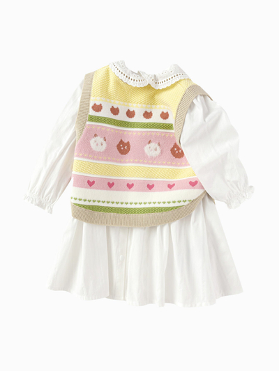 Fustan  Jelek - Sweetheart Knit Set