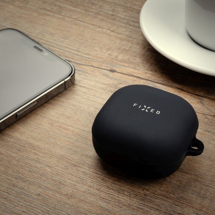 Mbrojtëse silikoni FIXED Silky për Samsung Galaxy Buds Live/ Buds Pro/ Buds 2, e zezë