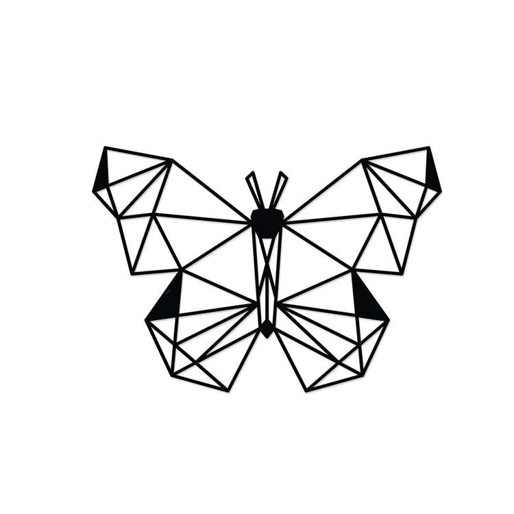 Dekor metalik Decortie Butterfly, 50x35 cm, i zi