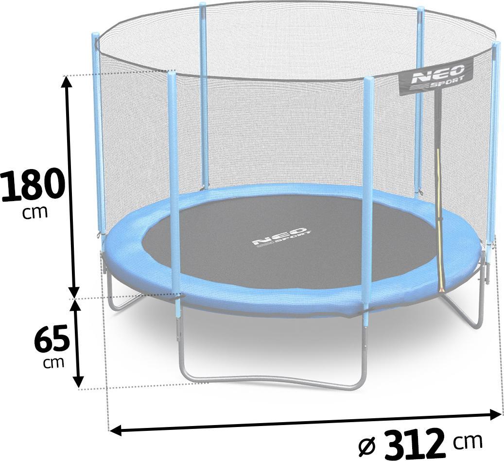 Trampolinë kopshti Neo-Sport me rrjetë të jashtme, 312 cm