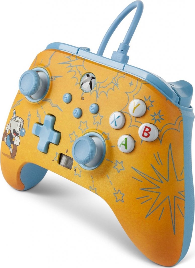 Kontroller PowerA XS Enhanced Cuphead, me kabllo, i verdhë