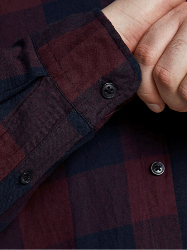Këmishë Jack&Jones PLUS JJEGINGHAM Loose Fit, e kuqe e errët