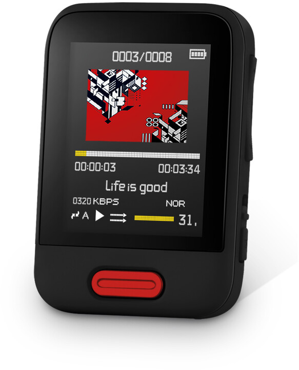 MP3 player Sencor SFP 7716 - 16GB, i kuq