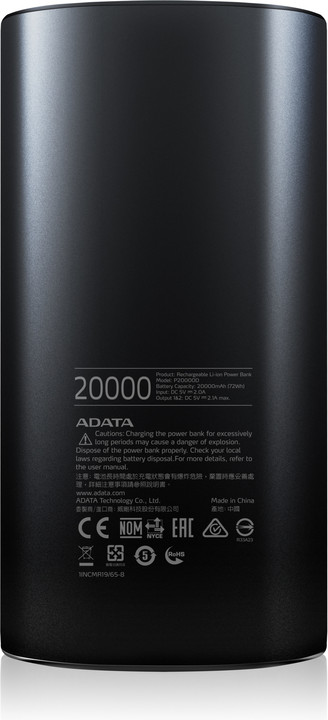 PowerBank ADATA P20000D, 20000mAh, i zi