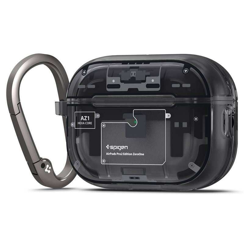 Mbështjellës për Apple AirPods Pro 2 Spigen Ultra Hybrid, e zezë Mbështjellës për Apple AirPods Pro 2 Spigen Ultra Hybrid, e zezë