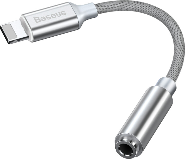 Kabllo BASEUS Seria Cafule, Lightning  - Jack 3.5mm, M/F, e bardhë