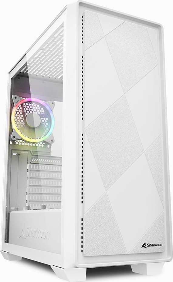 Kasë Sharkoon VS8 RGB, e bardhë, Midi Tower