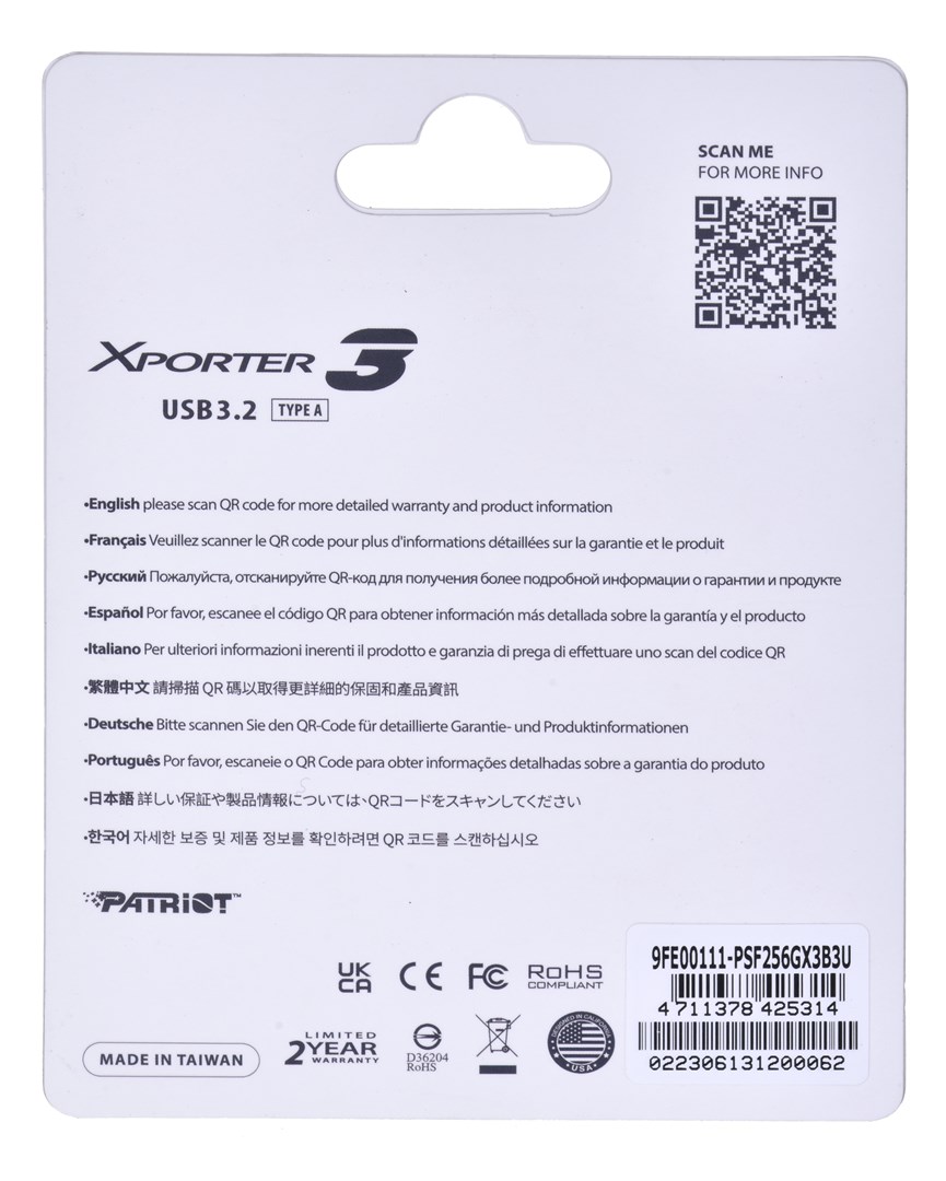 USB PARTIOT FLASHDRIVE Xporter 3 Type A, 256 GB, USB Type-A
