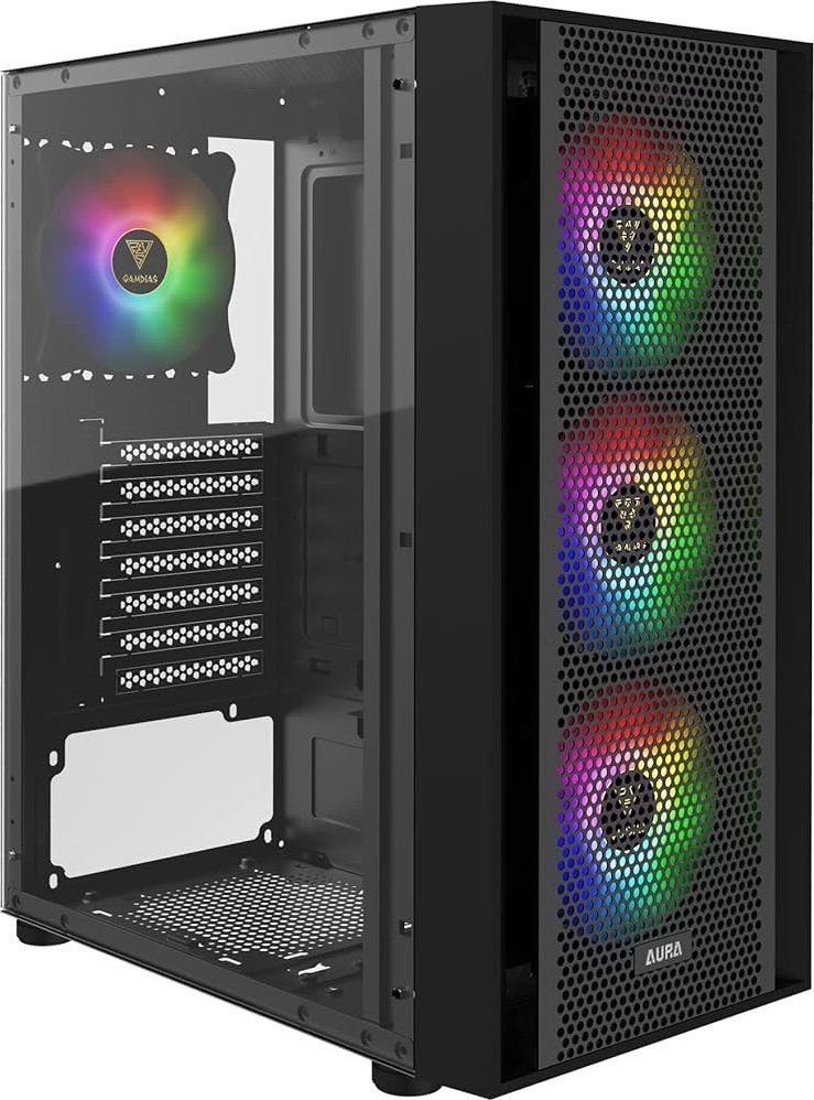Kasë Gamdias Aura GC2 ARGB (16332-12423-40000-G), e zezë Kasë Gamdias Aura GC2 ARGB (16332-12423-40000-G), e zezë