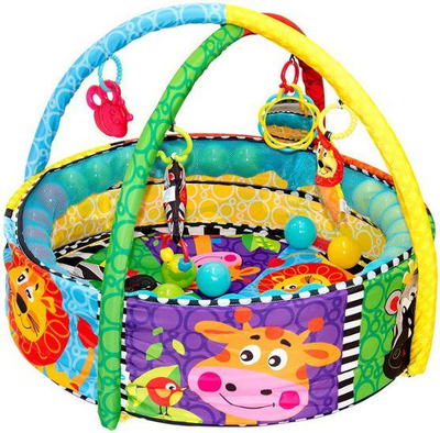 Set tapet + lodra për fëmijë Playgro, 70 x 70 cm, 37 copë shumëngjyrësh