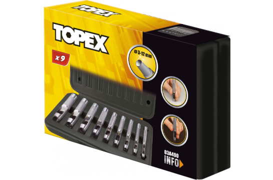 Vrima prerëse Topex, 3-12mm, 9 copë