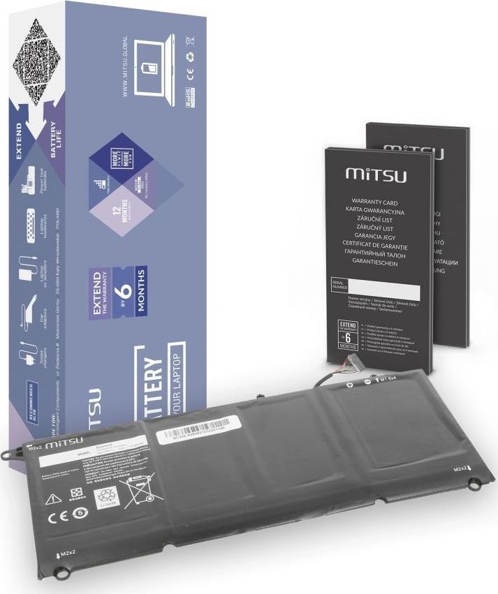Bateri për Notebook Dell XPS 13 9360 Mitsu, e zezë