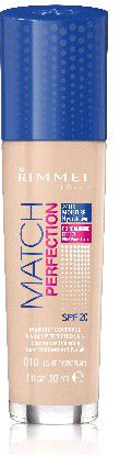 Fondatinë Rimmel Match Perfection, nr. 010, light porcelain, 30 ml Fondatinë Rimmel Match Perfection, nr. 010, light porcelain, 30 ml