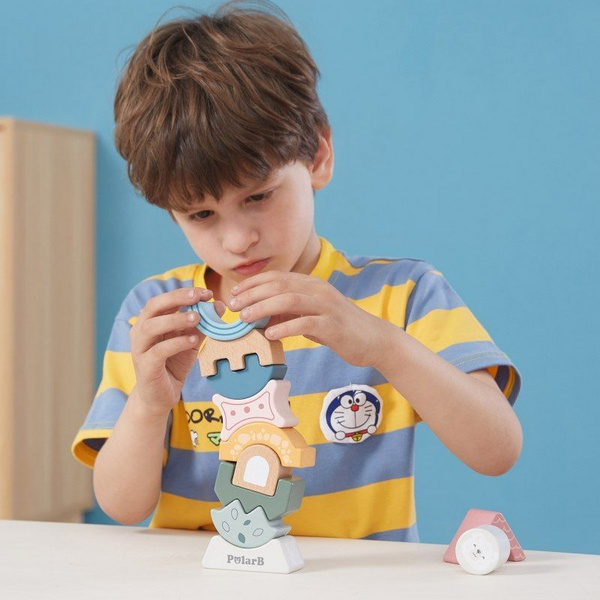 Kullë druri puzzle Viga Toys VIGA PolarB, 11 copë, shumëngjyrëshe