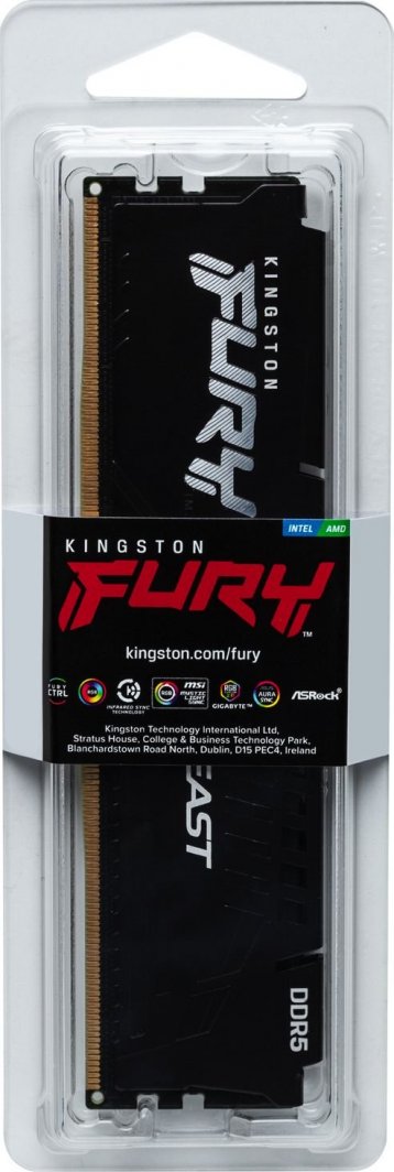 Memorie Kingston Fury Beast, DDR5, 16 GB, 5200 MHz, CL36, KF552C36BBE-16