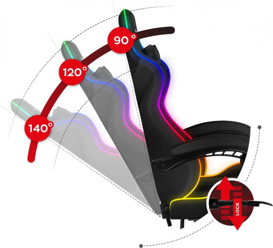 Karrige Huzaro Force 4.7 RGB, e zezë
