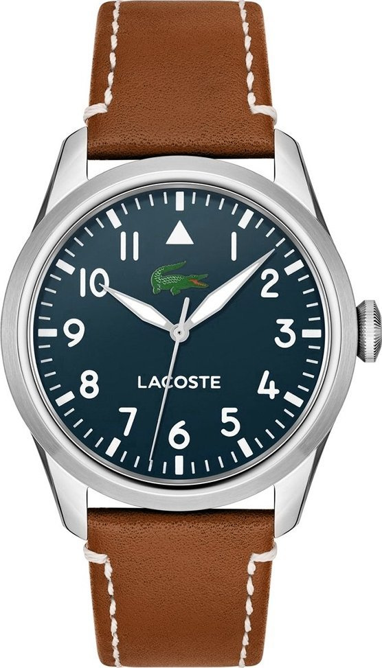 Orë dore Lacoste 3 Hand, 42mm, mekanizëm quartz, kafe