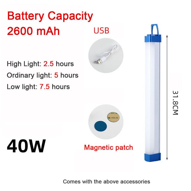 Llambë rimbushëse me USB, UN3481, 40W, 30cm
