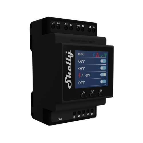 Ndërprerës rele me matës Shelly Pro 4PM - i menaxhueshëm me WiFi dhe Bluetooth për Smart Home
