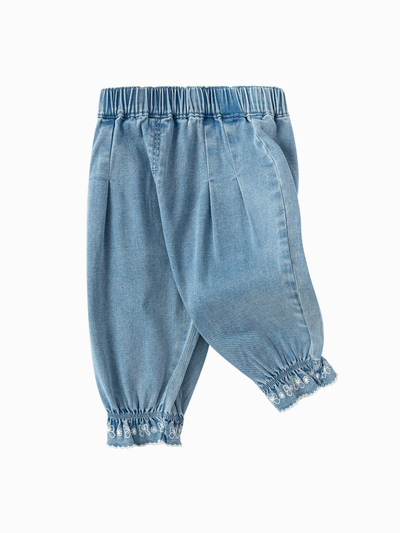 Pantallona Ruffle Cuff Denim