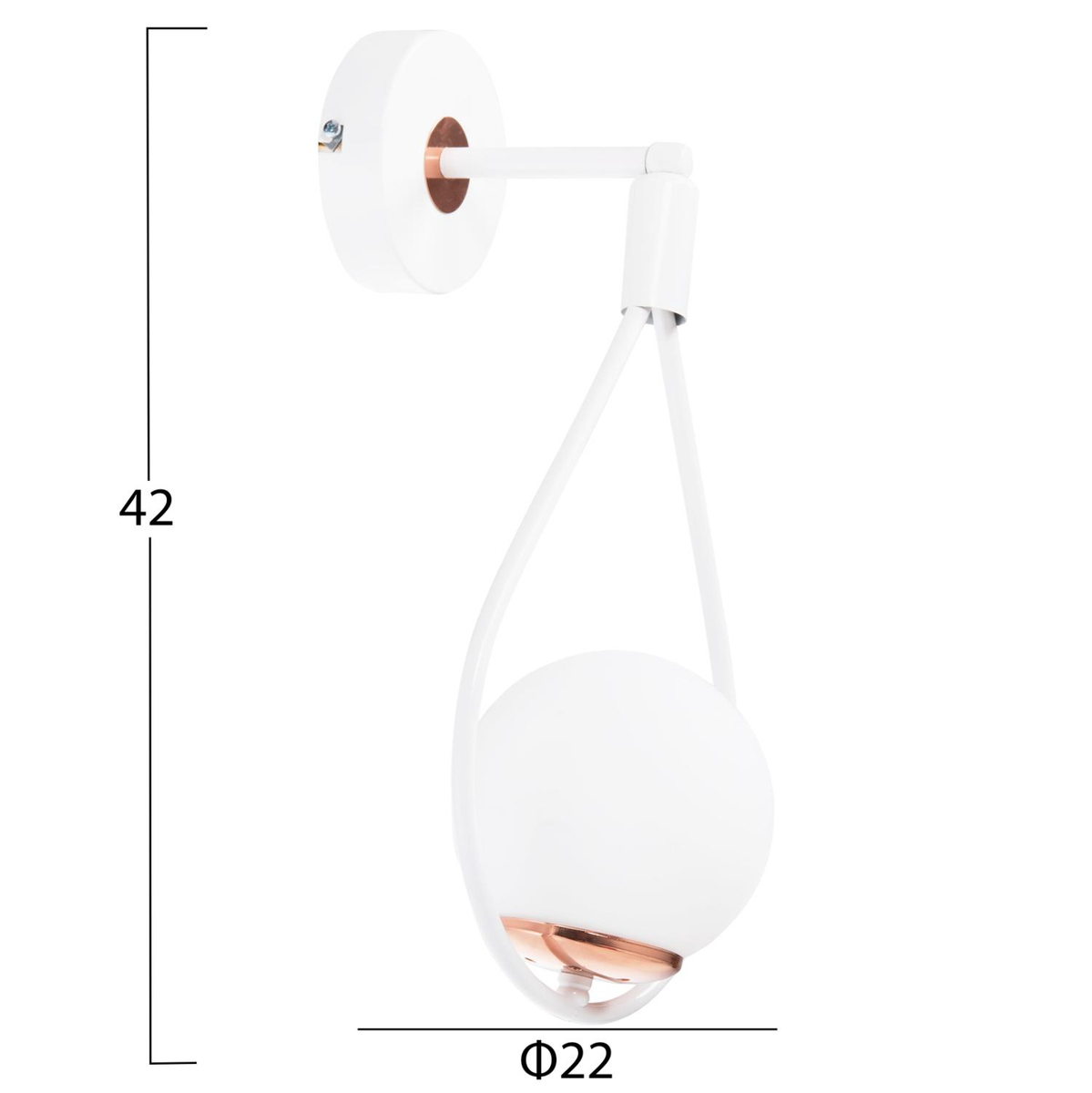 Llambë muri Hanging Drop 22×20×43 Hcm (HM7640.03), bardhë