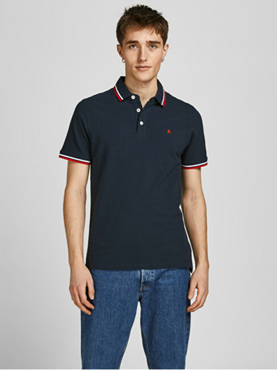 Set maica polo Jack & Jones JJEPAULOS, 2 copë, të zeza/kaltra, L