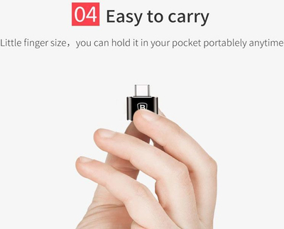 Adapter Baseus, USB A në USB C, i zi
