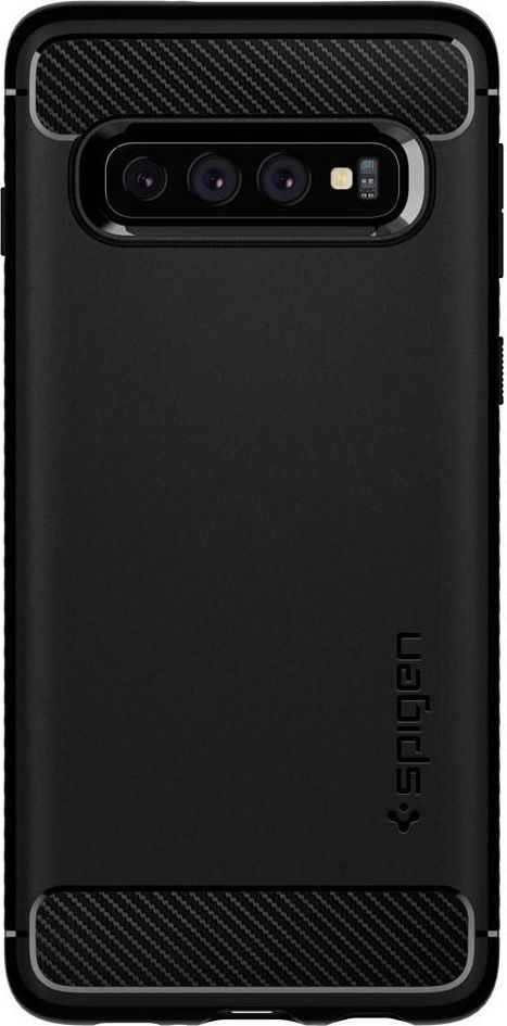 Kornizë mbrojtëse Spigen Rugged Armour për Samsung Galaxy S10, e zezë