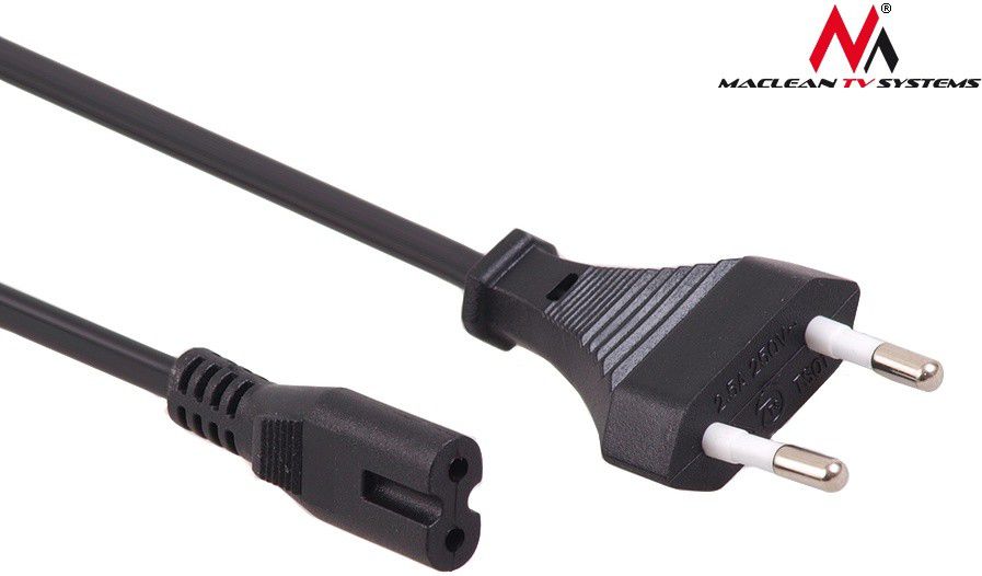 Кабел за енергија Maclean MCTV-810, 2-pin, 3m, црн