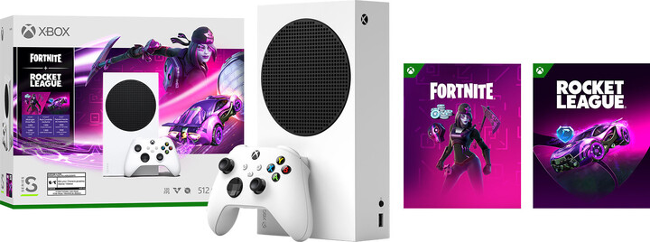 Konzolë Xbox Series S Fortnite + Rocket League Bundle, 512GB, e bardhë