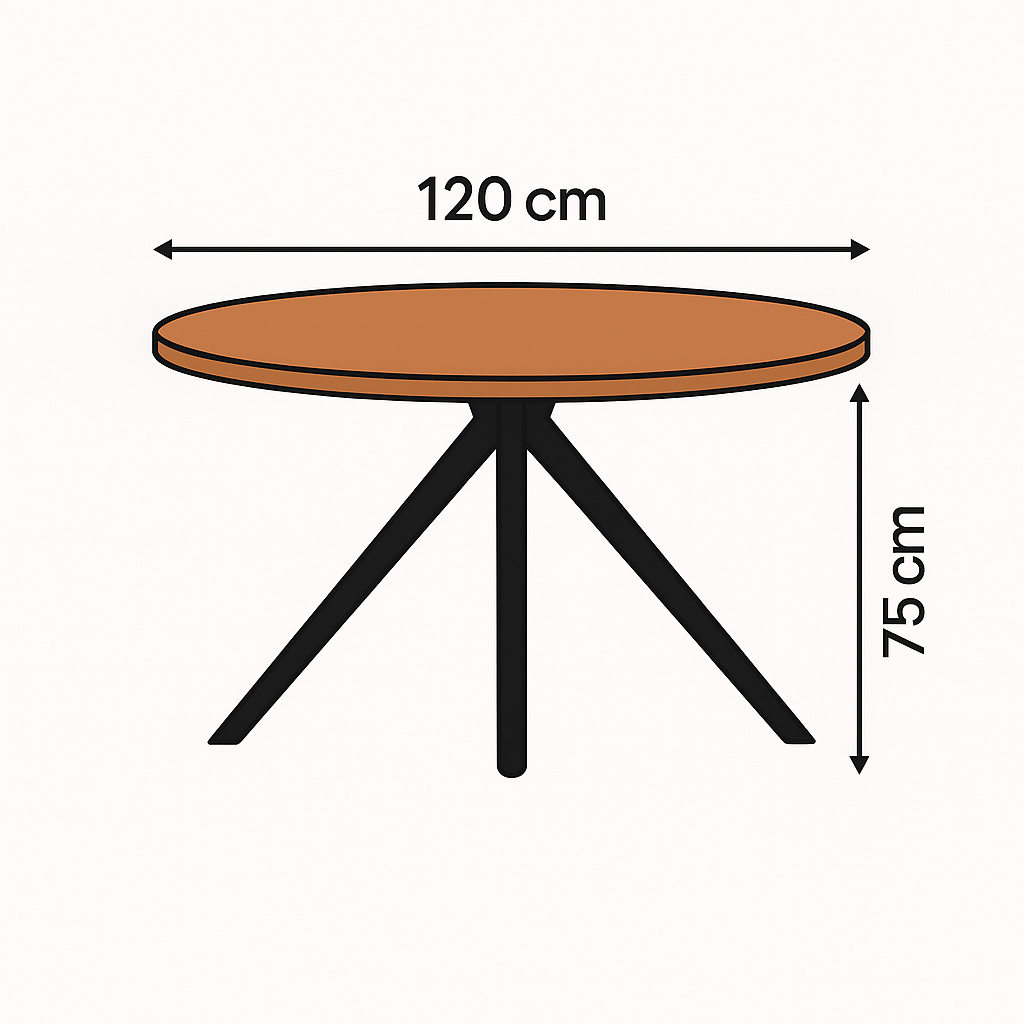 Set tavolinë ngrënie SAG Metal, 120x70x75cm, e bardhë/kafe