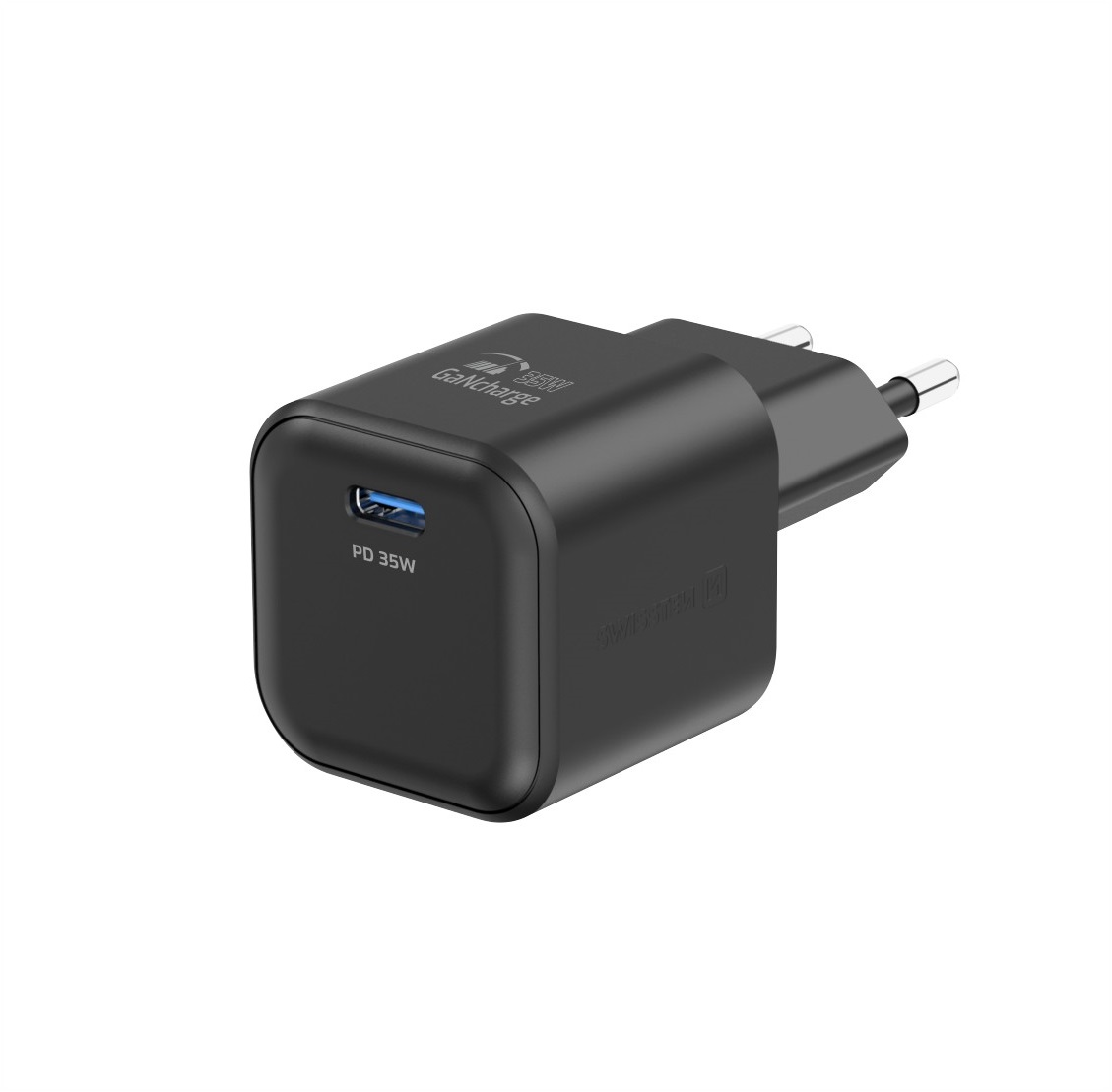 Karikues SWISSTEN, GaN 1x USB-C, 35W PD, Kabllo USB-C/USB-C 1,2 M