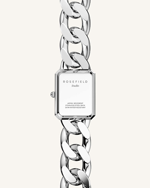 Orë dore për femra Rosefield The Octagon XS Studio Silver SWSSS-O56, e argjendtë