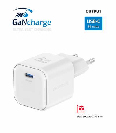 Karikues SWISSTEN GaN, 1x USB-C 20W PD, i bardhë