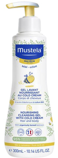 Xhel pastrimi për trup dhe flokë me krem të ftohtë dhe dyll blete Mustela, 300 ml Xhel pastrimi për trup dhe flokë me krem të ftohtë dhe dyll blete Mustela, 300 ml