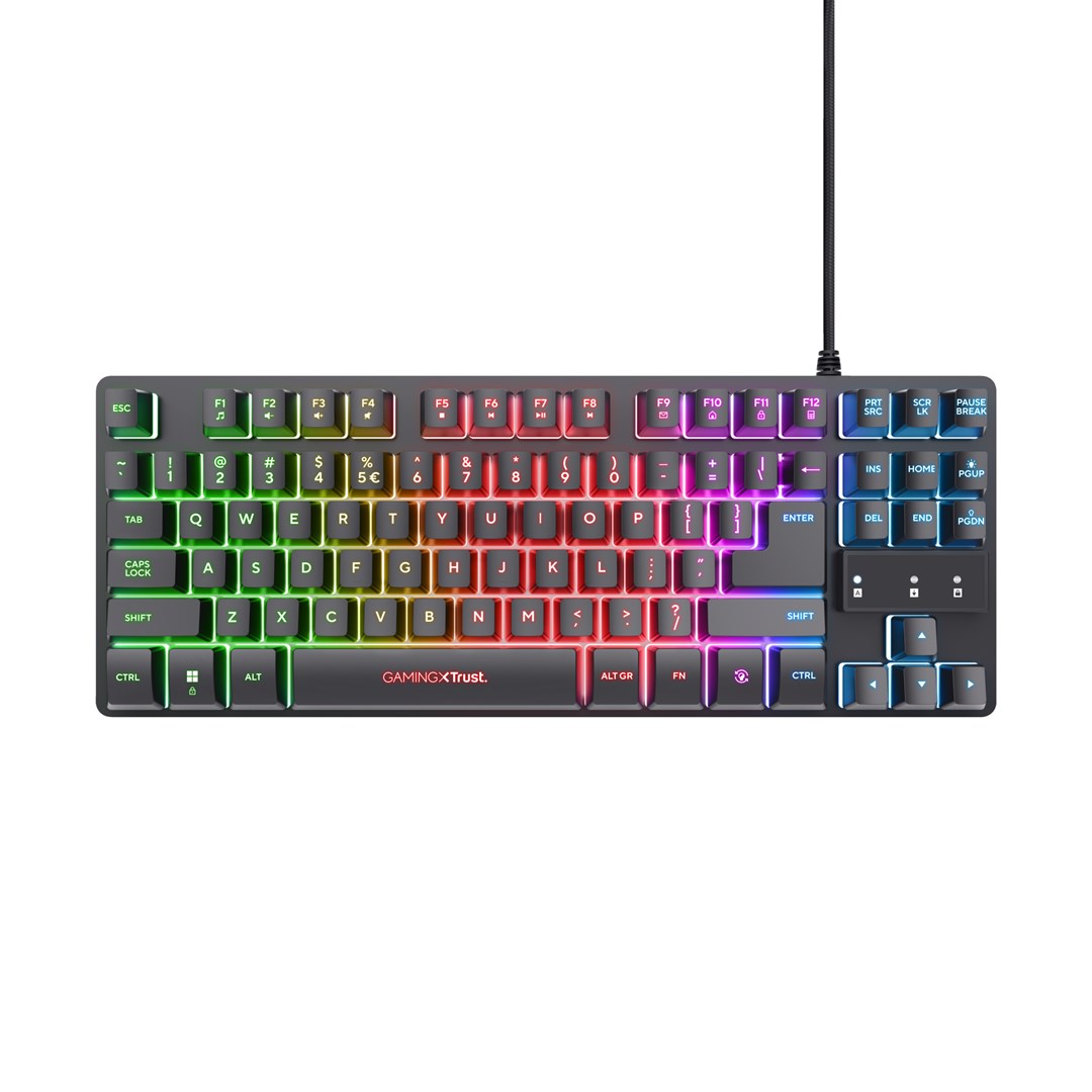 Tastierë Gaming Trust GXT 833 Thado, USB, e zezë / e hirtë