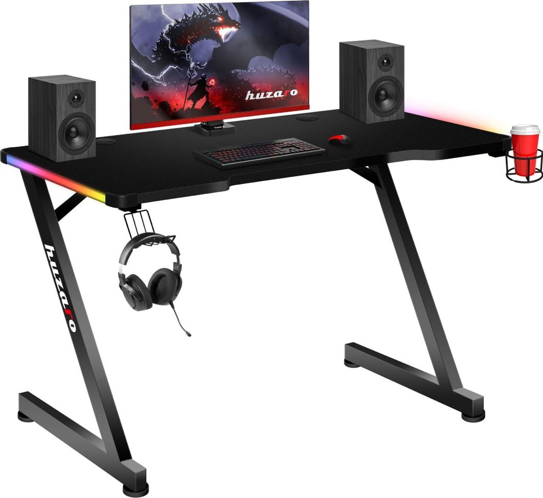 Tavolinë Huzaro Hero 2.5 RGB, 120 cm x 60 cm, e zezë