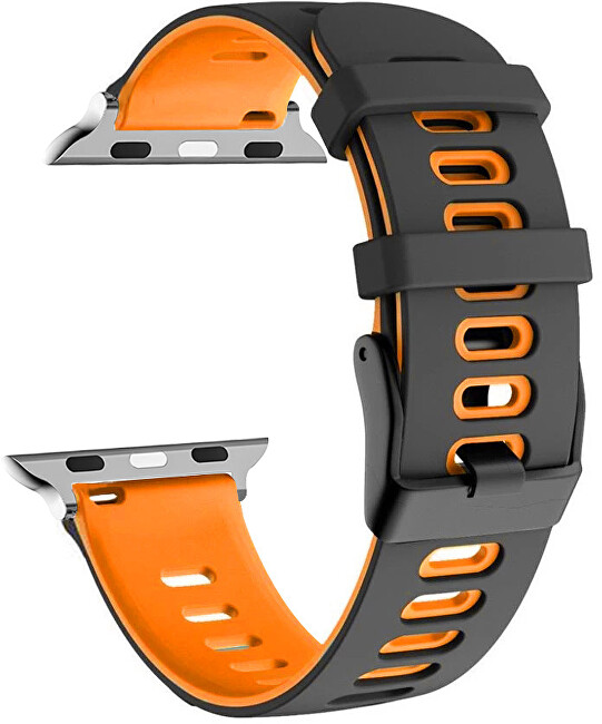 Rrip për orë të mençur 4wrist Apple Watch 38/40/41 mm, i zi/portokalli