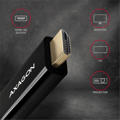 Kabllo AXAGON DisplayPort - HDMI 1.4, 4K @ 30Hz, 1.8 m