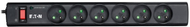 Kabllo vazhduese Eaton 6 FR, priza 6x, 10A, çelës, i zi