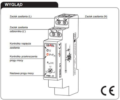 Siguresë Zamel PMM-01, 230V AC, 0.2-2kW, IP20, e hirtë