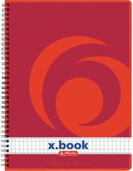 Fletore me katrorë A5 Herlitz, 80 faqe, e kuqe Fletore me katrorë A5 Herlitz, 80 faqe, e kuqe