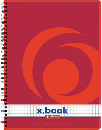 Fletore me katrorë A5 Herlitz, 80 faqe, e kuqe