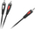 Kabllo Cabletech 3,5 mm - RCA (Cinch) x2 1m (KPO4004-10), e zezë
