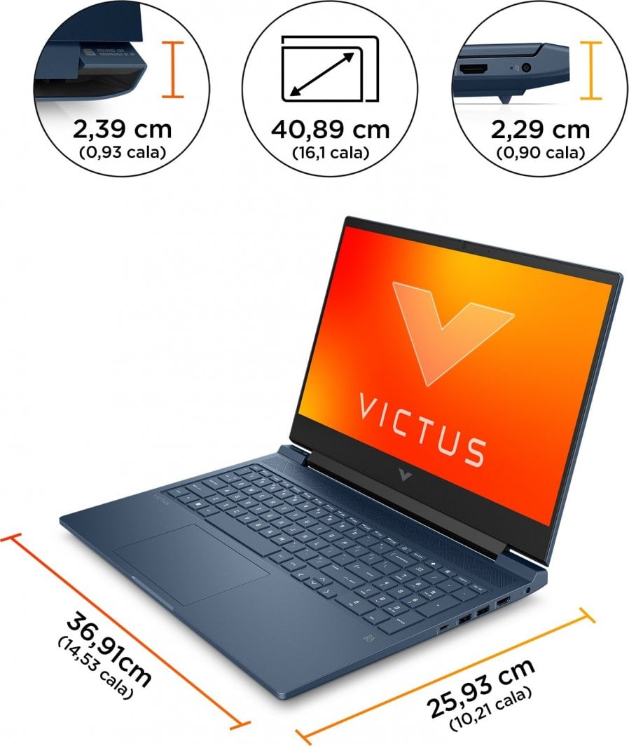 Laptop HP Victus 16, 16" 144 Hz, AMD Ryzen 5 7640HS, 16 GB RAM, 512 GB SSD, Nvidia GeForce RTX 4050, i kaltër