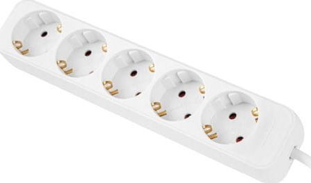 Kabllo vazhduese LANBERG 1.5M 5X 230V, e bardhë