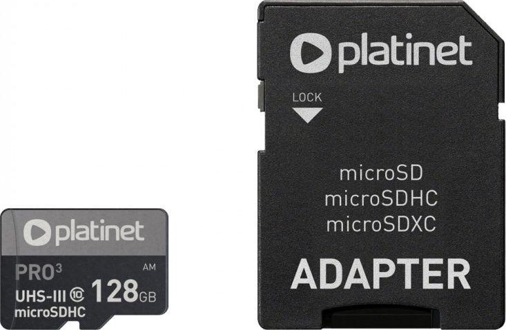 Kartë memorie Platinet MicroSDXC, 128 GB